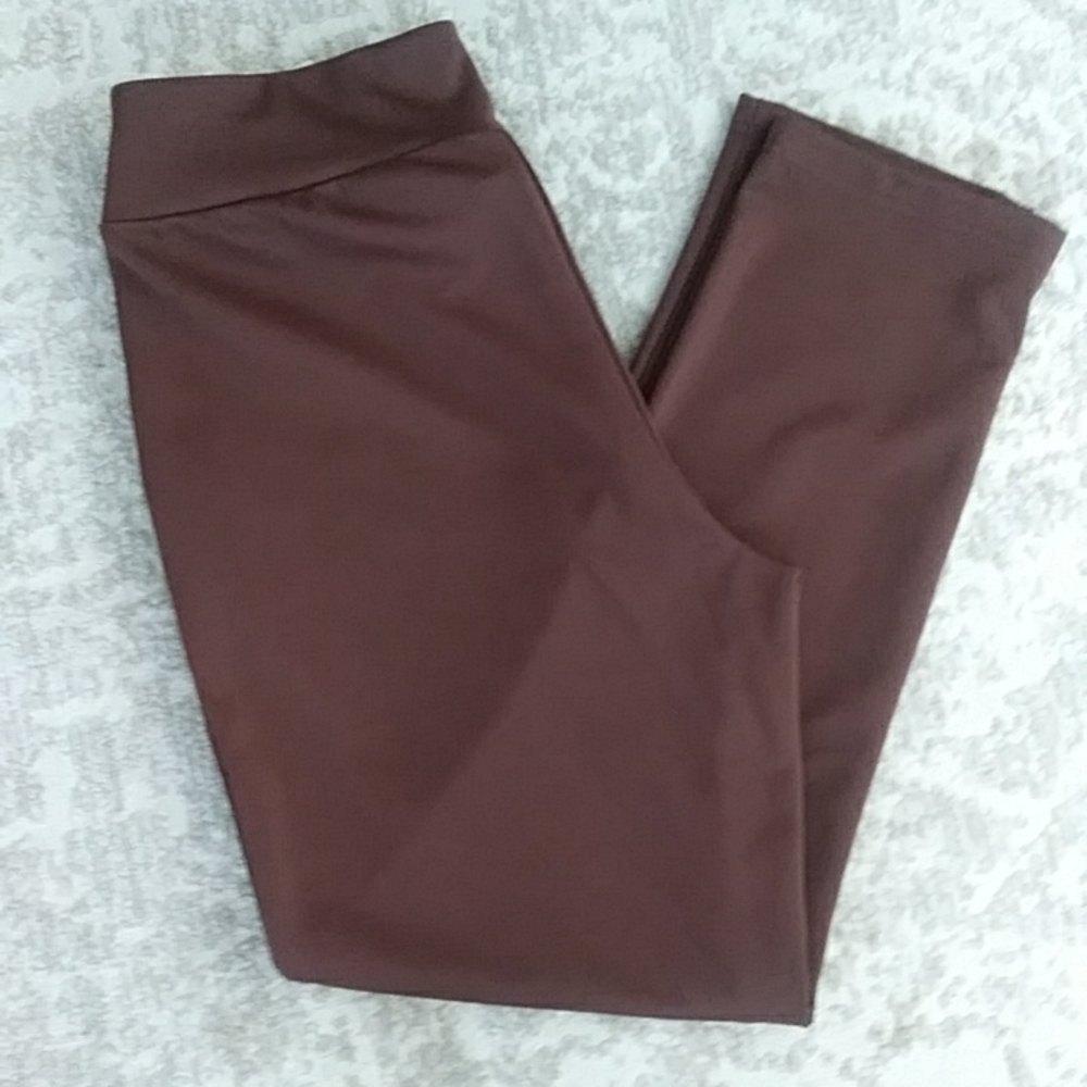 Blair Double Knit Flat Waist Ponte Pant Plus 16 Chestnut Brown